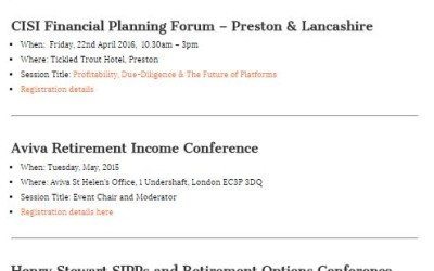 Out and About: Aviva Retirement Income Conference (and other events in Q2)